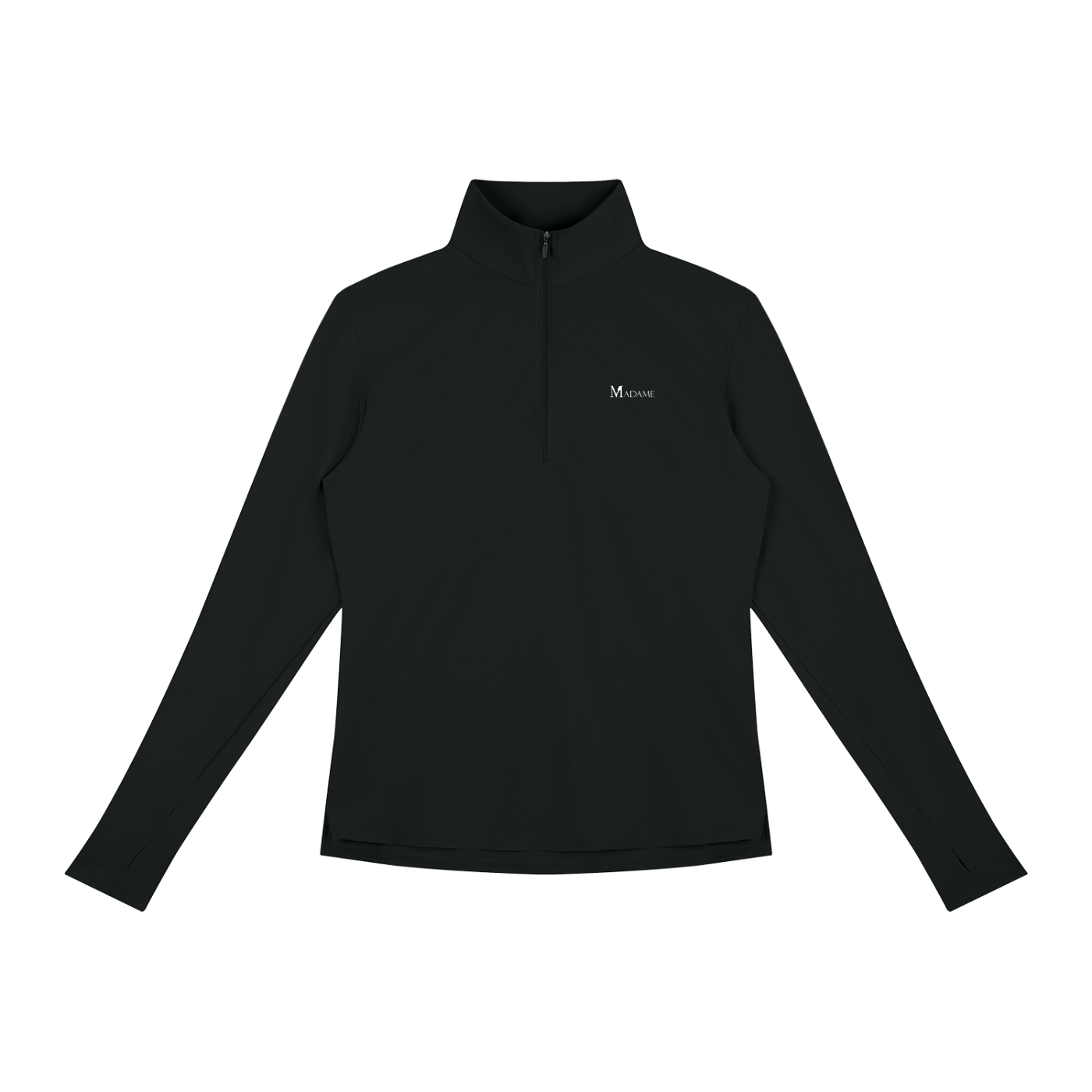 Black Madame Quarter-Zip Yoga Pullover
