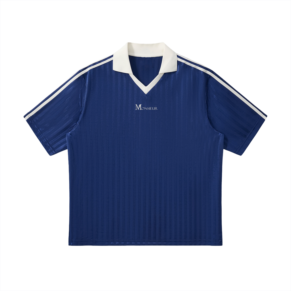 Contrast Collar Striped Monsieur Jersey
