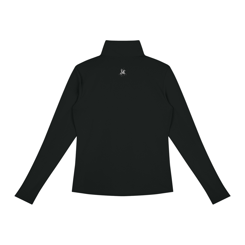Black Madame Quarter-Zip Yoga Pullover