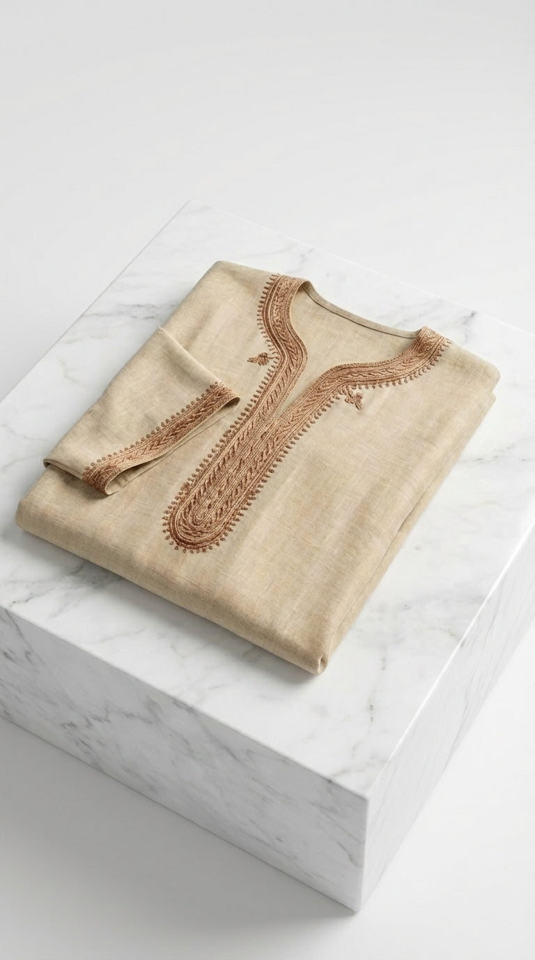 Embroidered Linen Gandoura
