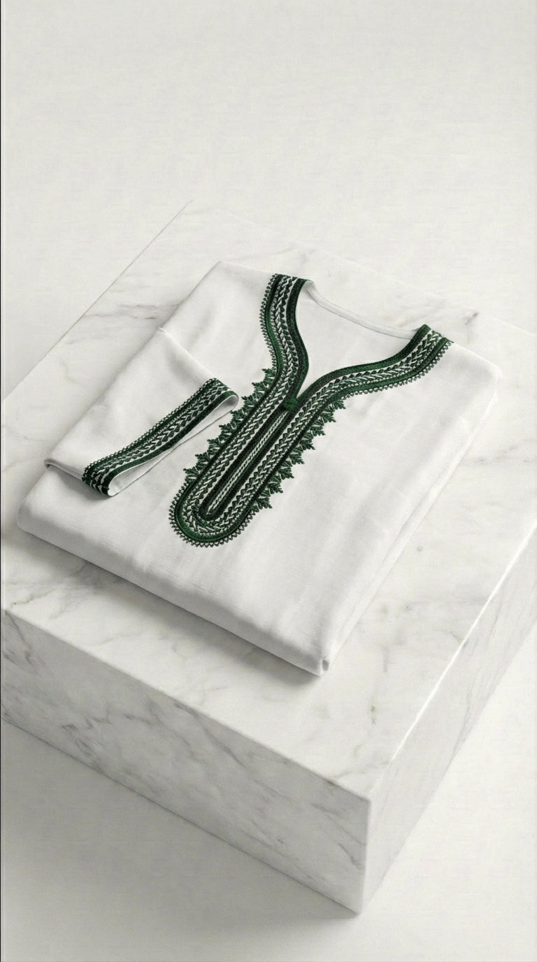 Embroidered Linen Gandoura