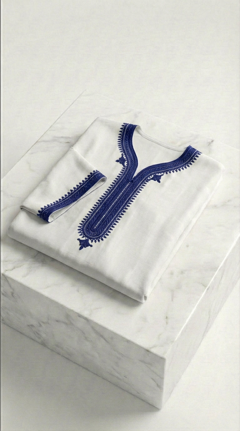 Embroidered Linen Gandoura