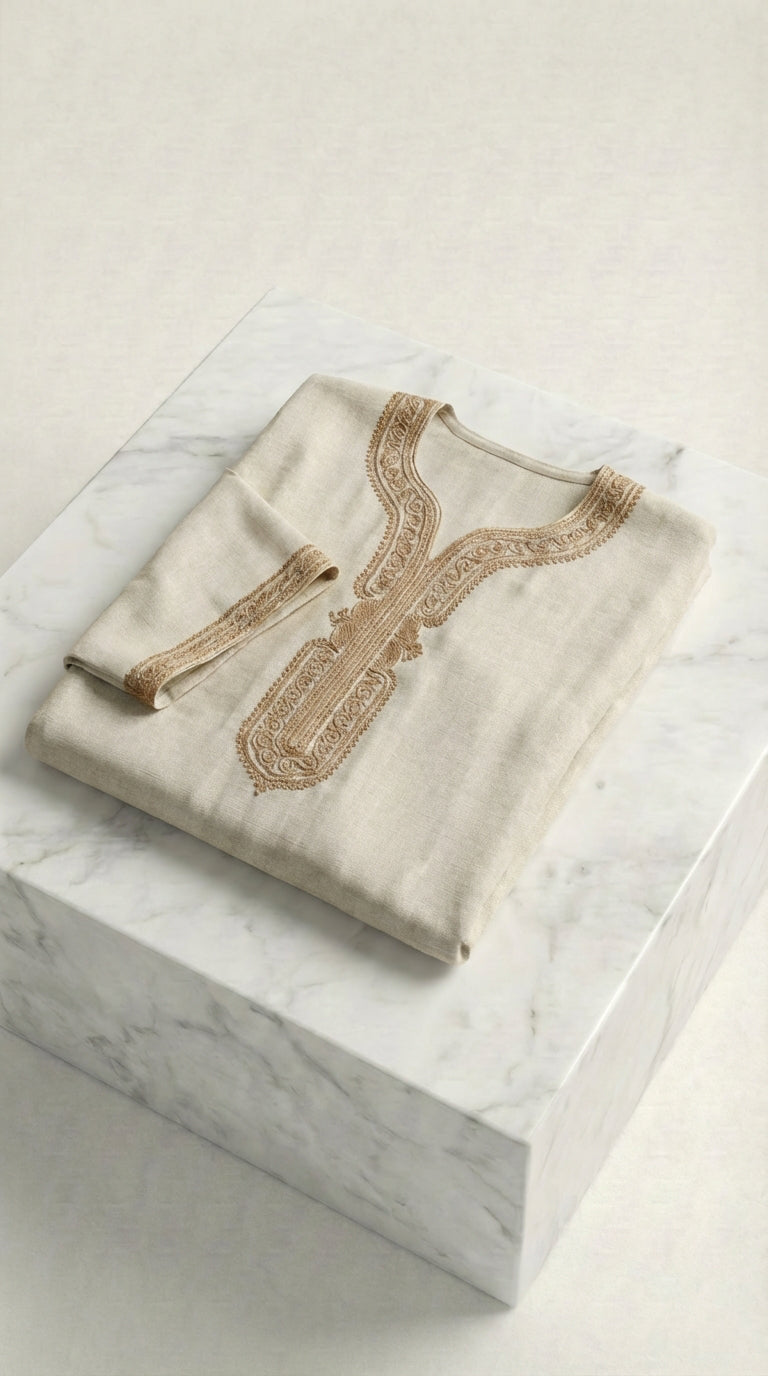 Embroidered Linen Gandoura